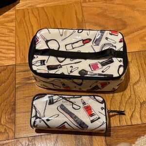 Kate Spade Makeup Print Cosmetic Bag Duo